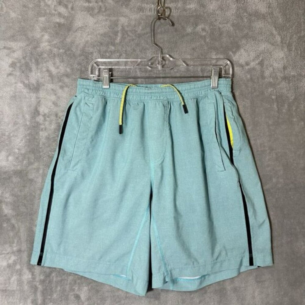 Lululemon Shorts Mens L Teal Pace Breaker Lined Casual Athletic Gym Run Logo
